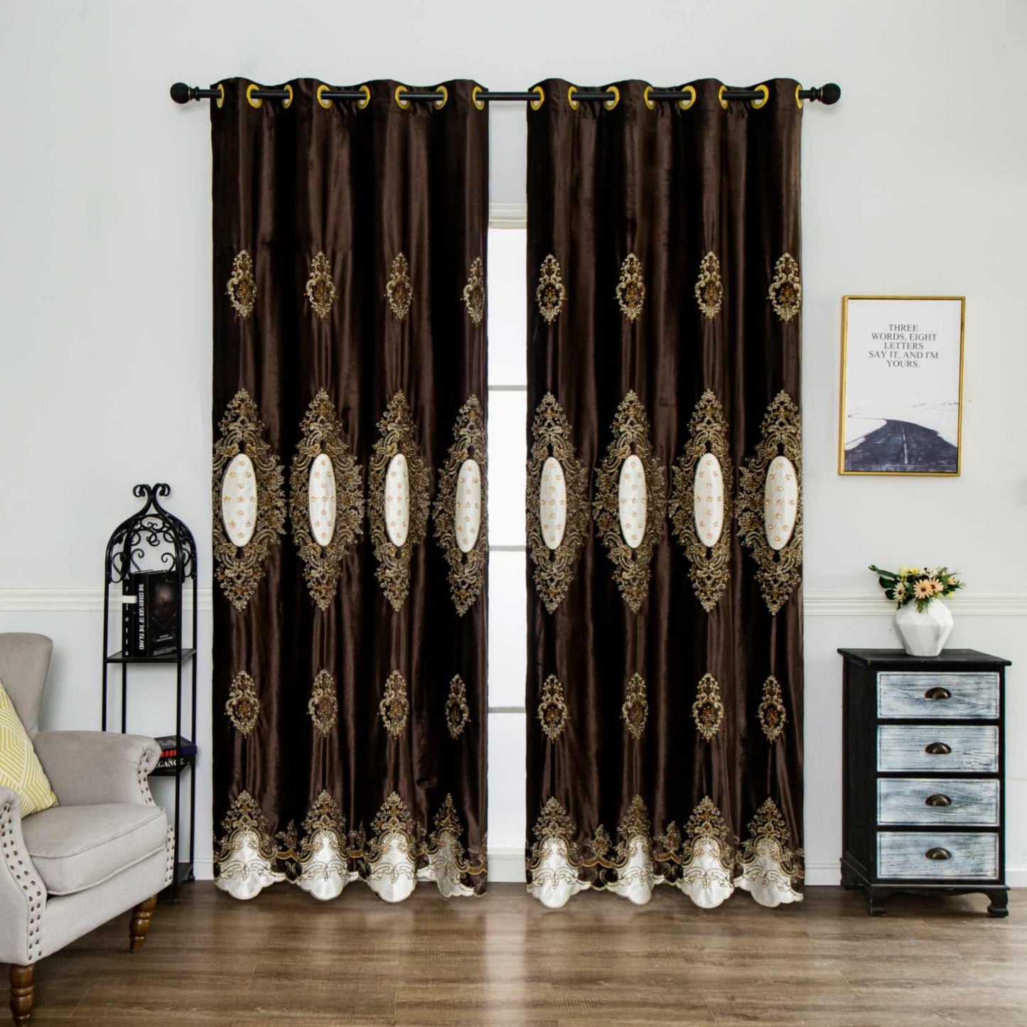 RF-2124 Dutch Velvet Curtains (6 different colors and available in single piece packing) SWASTIK CREATIONS The Trend Point