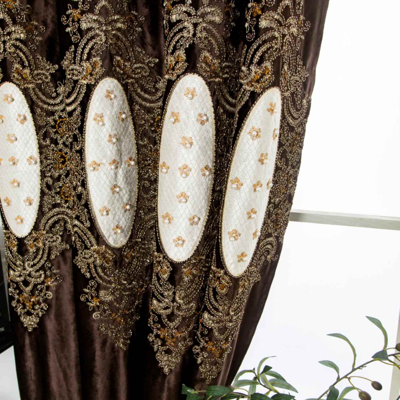 RF-2124 Dutch Velvet Curtains (6 different colors and available in single piece packing) SWASTIK CREATIONS The Trend Point