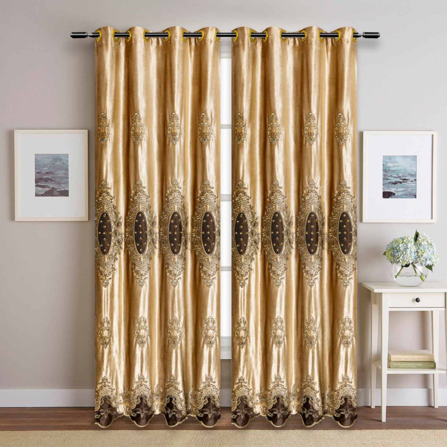 RF-2124 Dutch Velvet Curtains (6 different colors and available in single piece packing) SWASTIK CREATIONS The Trend Point