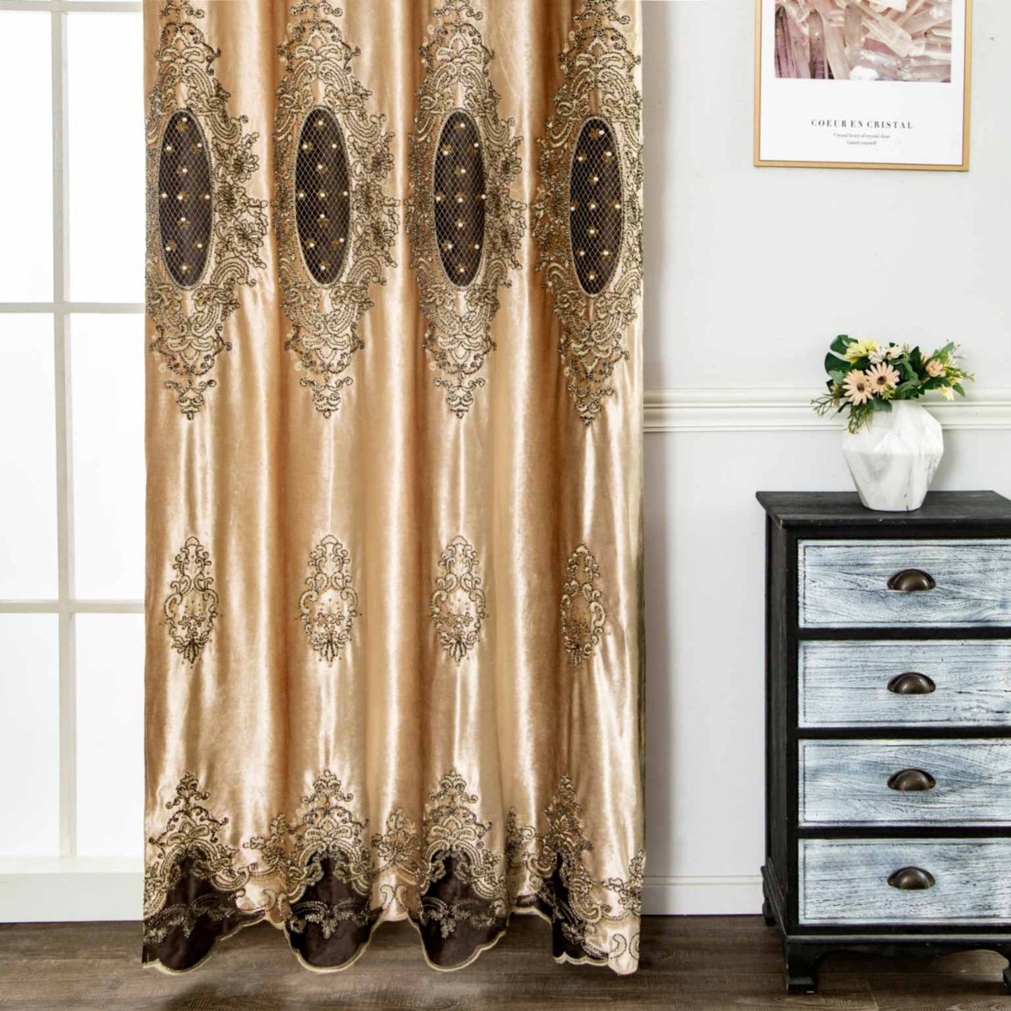 RF-2124 Dutch Velvet Curtains (6 different colors and available in single piece packing) SWASTIK CREATIONS The Trend Point