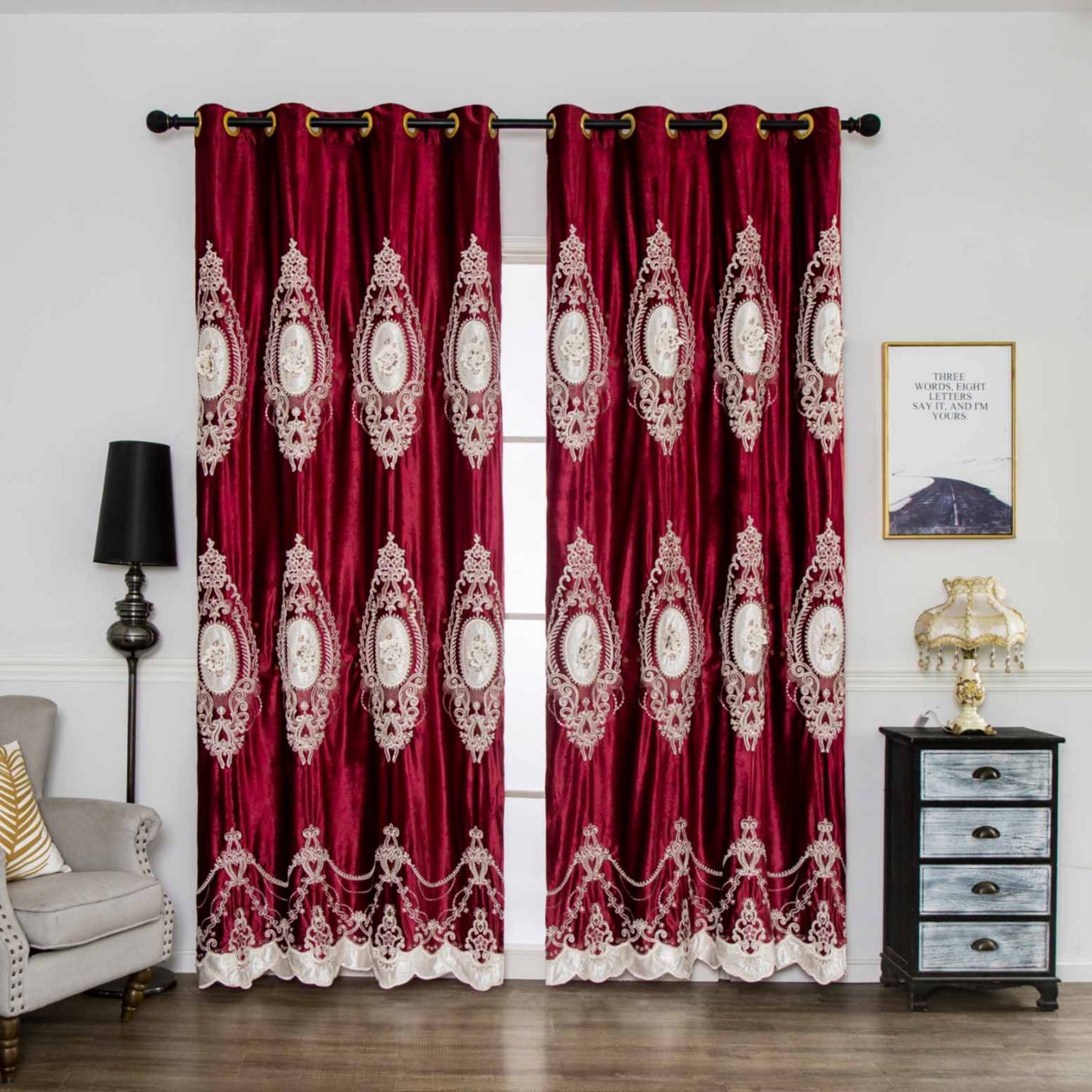 RF-2125 Dutch Velvet Curtains (6 different colors and available in single piece packing) SWASTIK CREATIONS The Trend Point