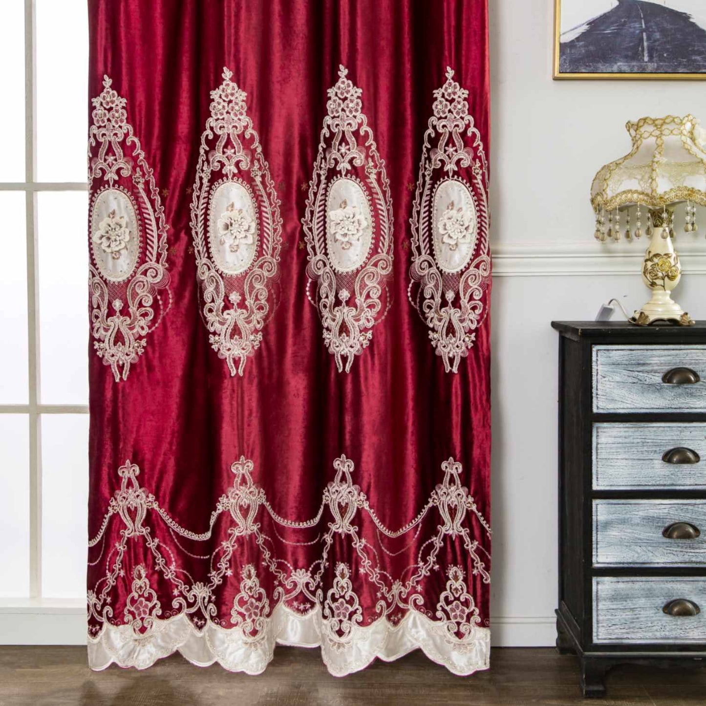 RF-2125 Dutch Velvet Curtains (6 different colors and available in single piece packing) SWASTIK CREATIONS The Trend Point