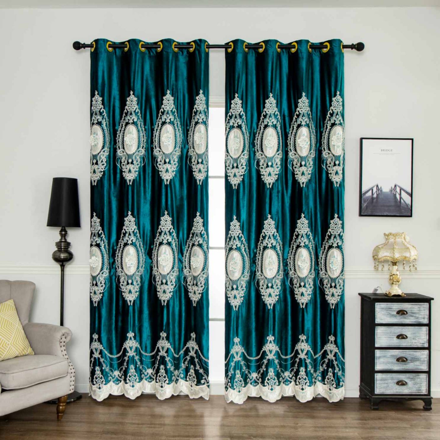 RF-2125 Dutch Velvet Curtains (6 different colors and available in single piece packing) SWASTIK CREATIONS The Trend Point