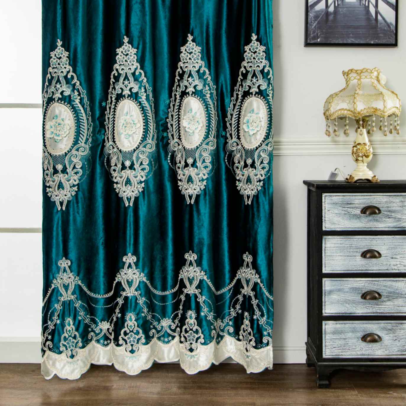 RF-2125 Dutch Velvet Curtains (6 different colors and available in single piece packing) SWASTIK CREATIONS The Trend Point