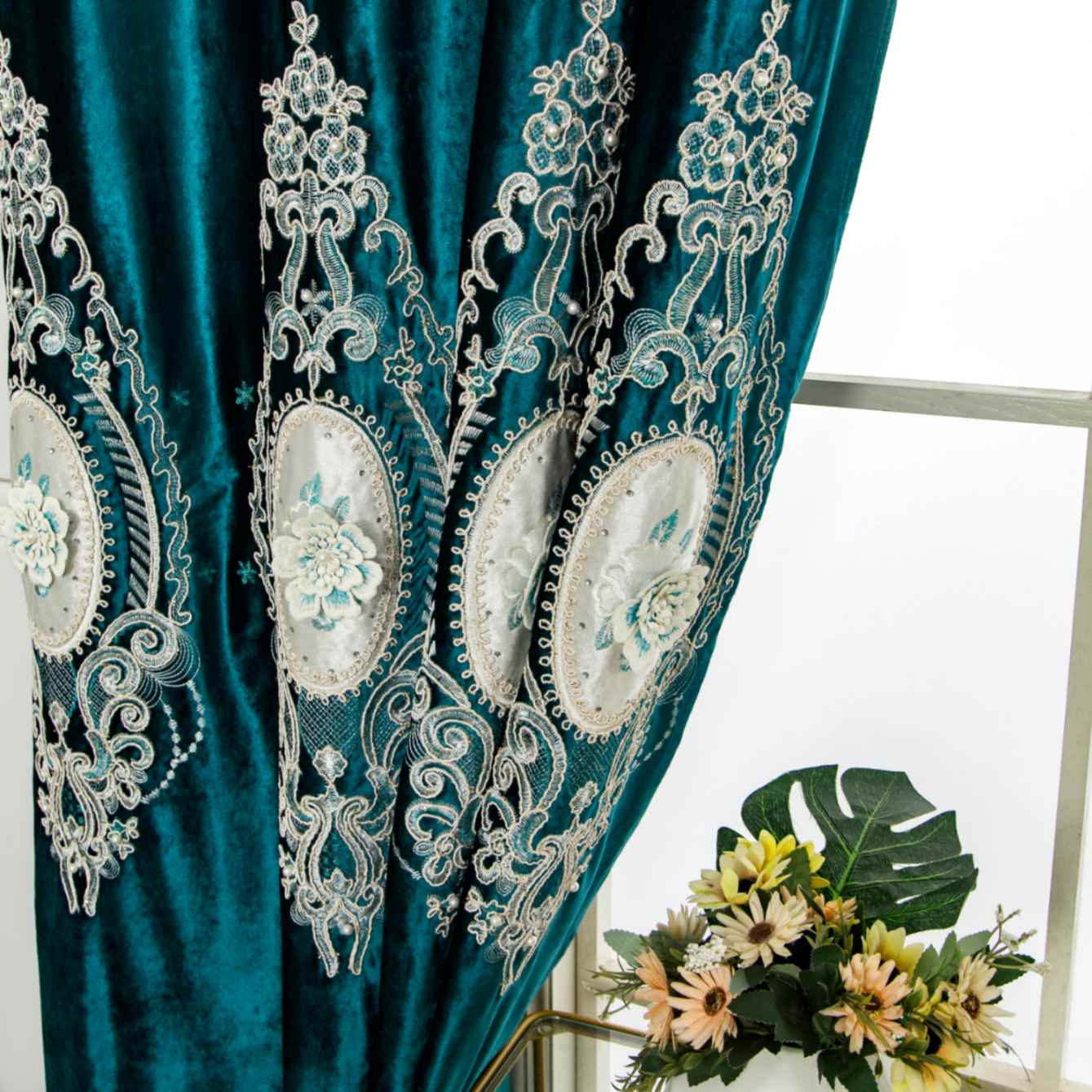 RF-2125 Dutch Velvet Curtains (6 different colors and available in single piece packing) SWASTIK CREATIONS The Trend Point