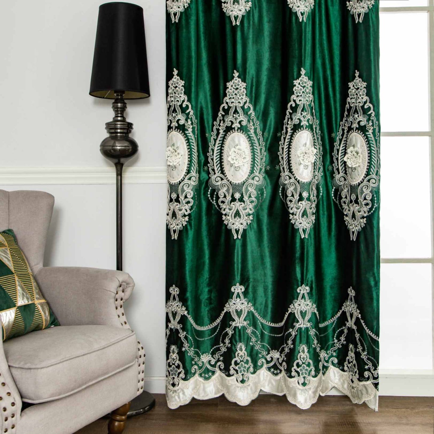 RF-2125 Dutch Velvet Curtains (6 different colors and available in single piece packing) SWASTIK CREATIONS The Trend Point