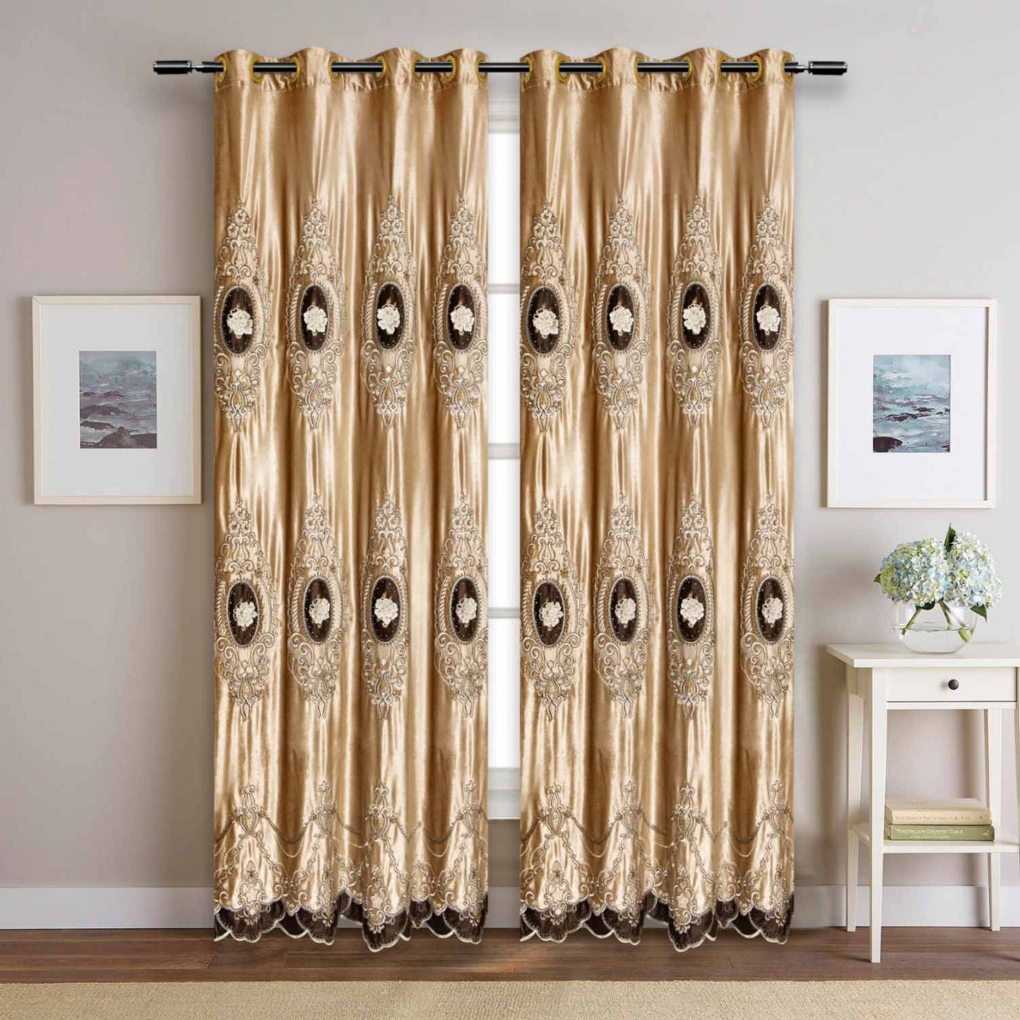 RF-2125 Dutch Velvet Curtains (6 different colors and available in single piece packing) SWASTIK CREATIONS The Trend Point