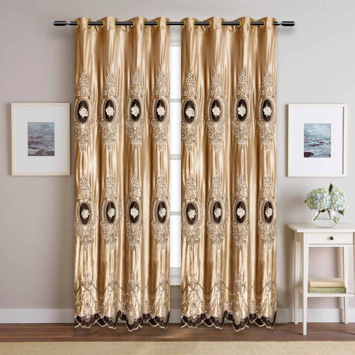 RF-2125 Dutch Velvet Curtains (6 different colors and available in single piece packing)