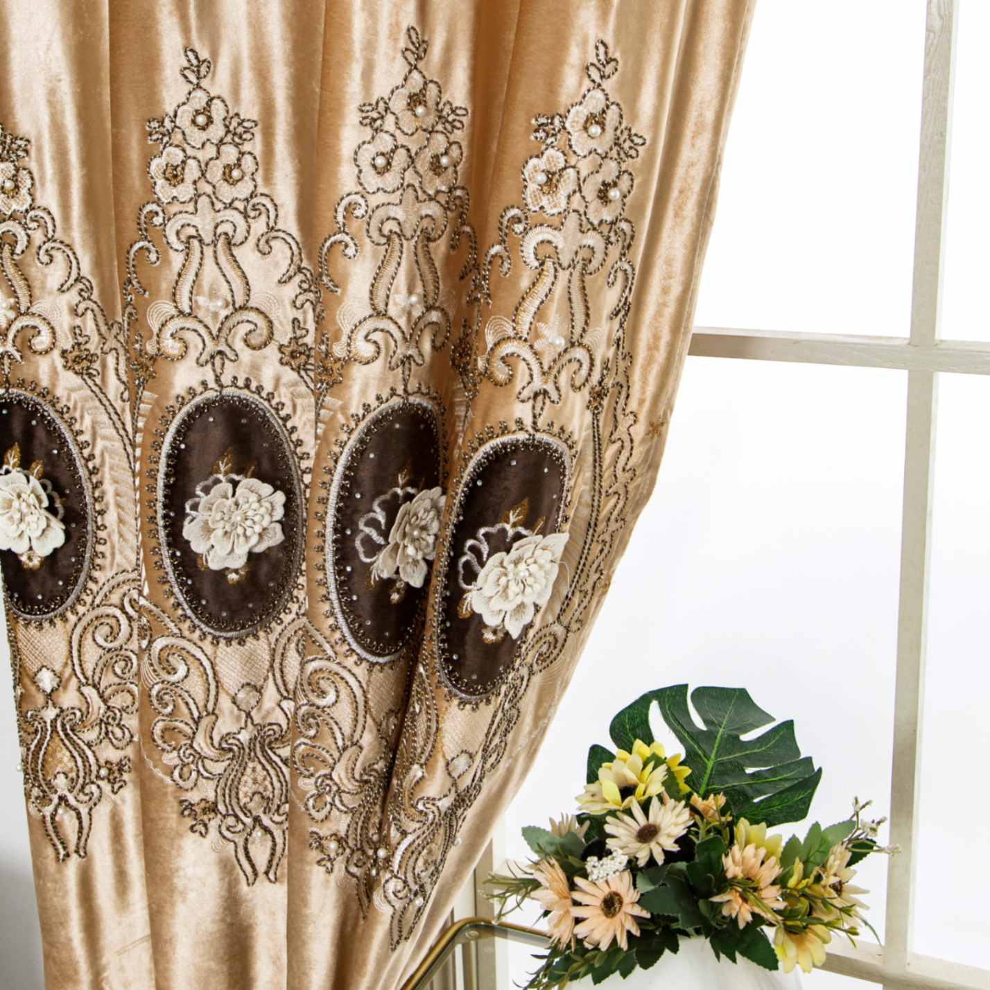 RF-2125 Dutch Velvet Curtains (6 different colors and available in single piece packing) SWASTIK CREATIONS The Trend Point