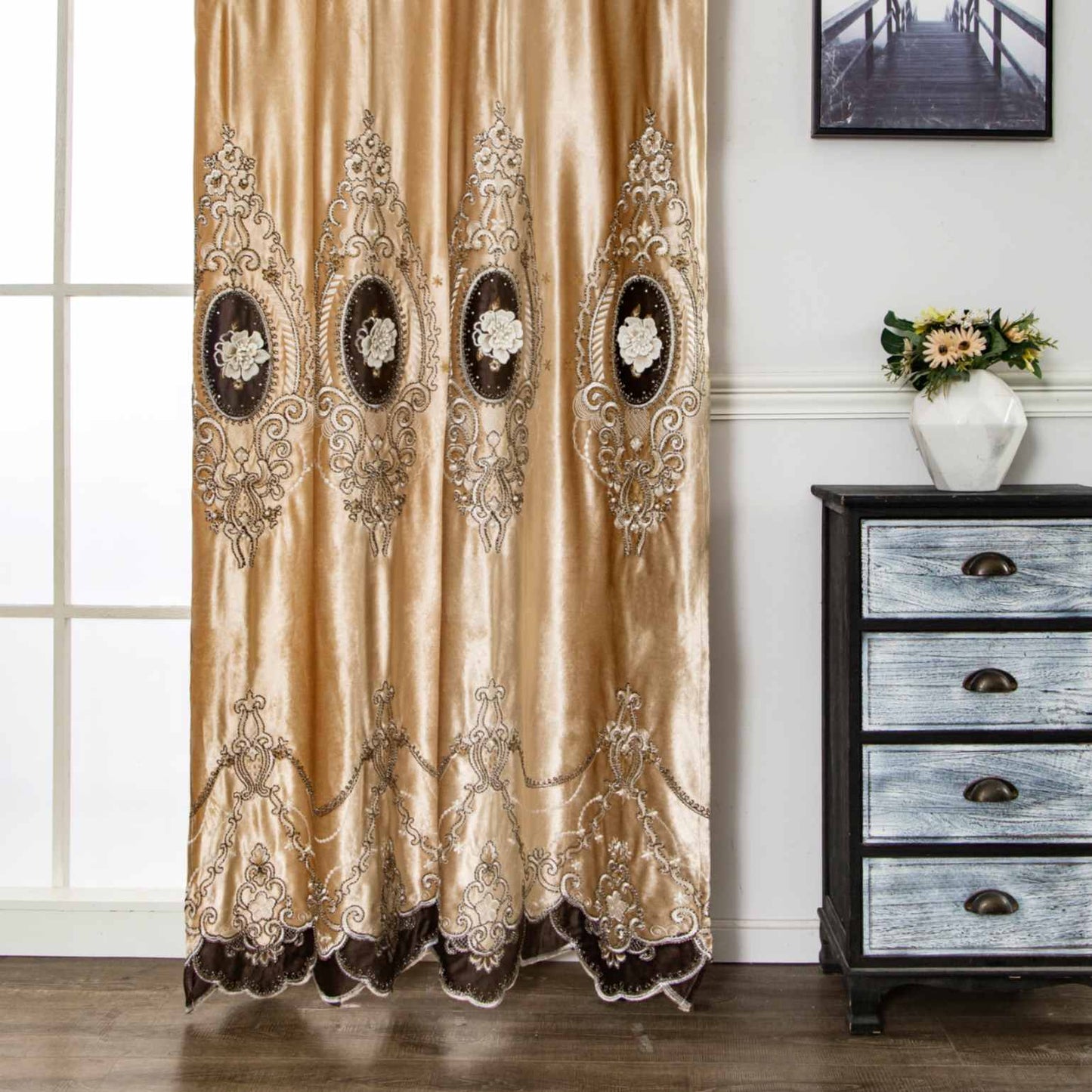 RF-2125 Dutch Velvet Curtains (6 different colors and available in single piece packing) SWASTIK CREATIONS The Trend Point