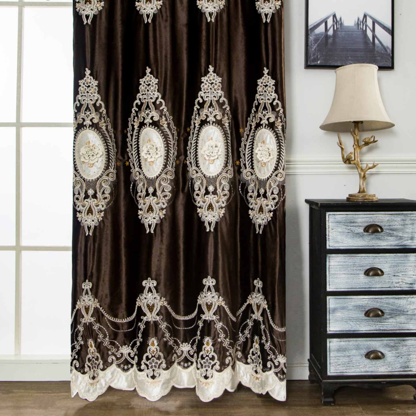 RF-2125 Dutch Velvet Curtains (6 different colors and available in single piece packing)