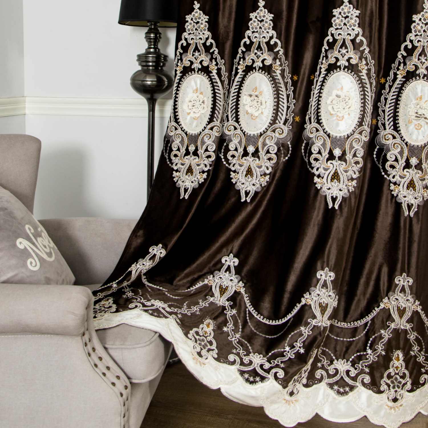 RF-2125 Dutch Velvet Curtains (6 different colors and available in single piece packing)