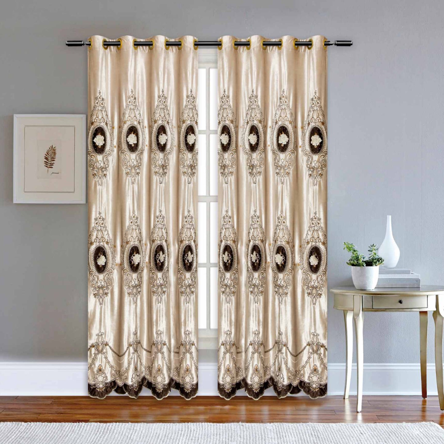 RF-2125 Dutch Velvet Curtains (6 different colors and available in single piece packing) SWASTIK CREATIONS The Trend Point