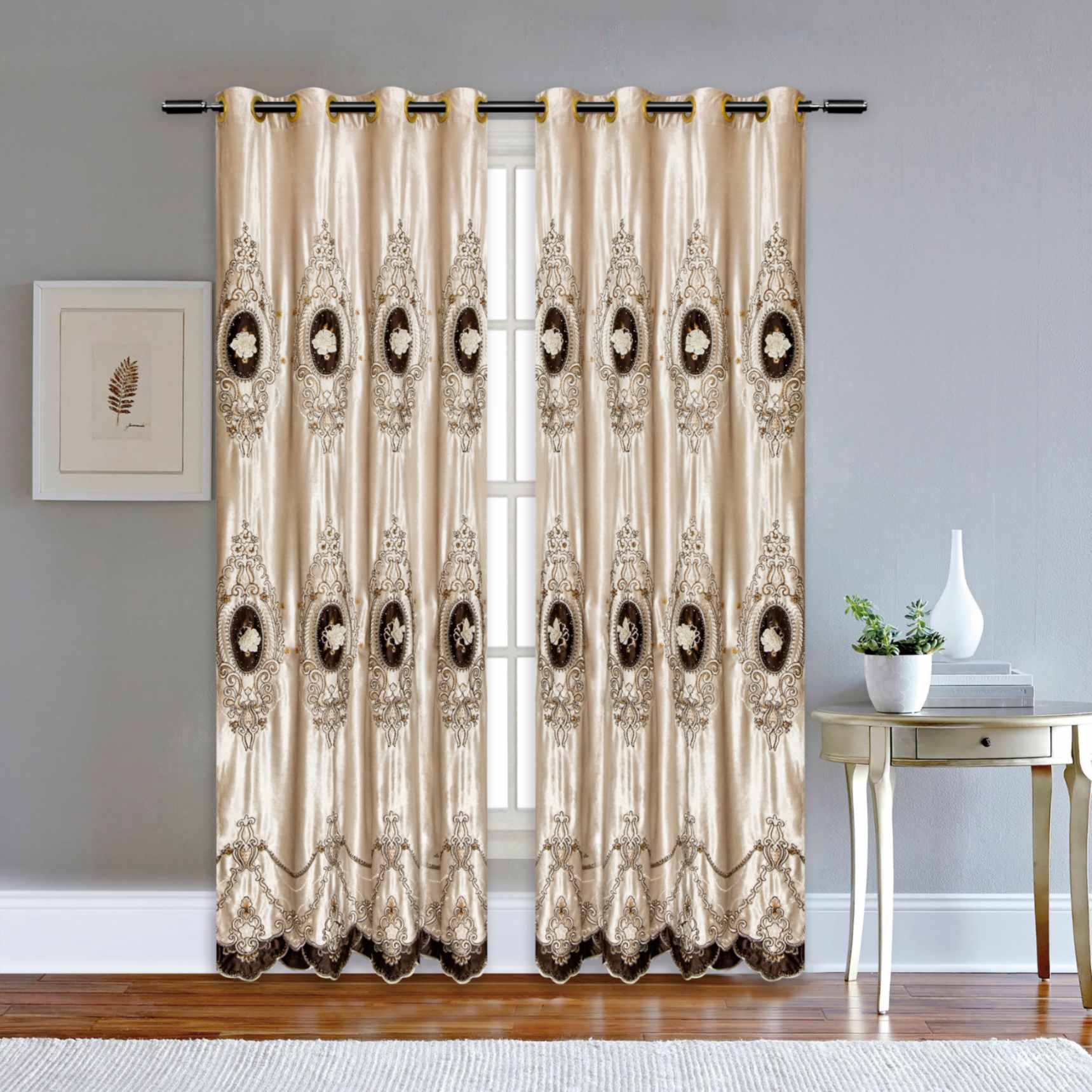 RF-2125 Dutch Velvet Curtains (6 different colors and available in single piece packing)