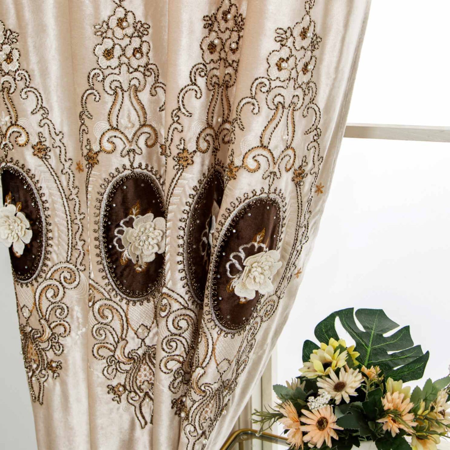 RF-2125 Dutch Velvet Curtains (6 different colors and available in single piece packing) SWASTIK CREATIONS The Trend Point