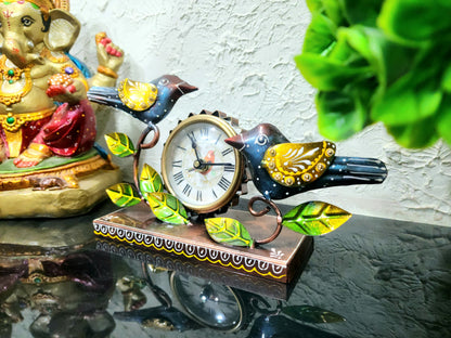 Multicolor Iron 2 bird clock - SWASTIK CREATIONS The Trend Point