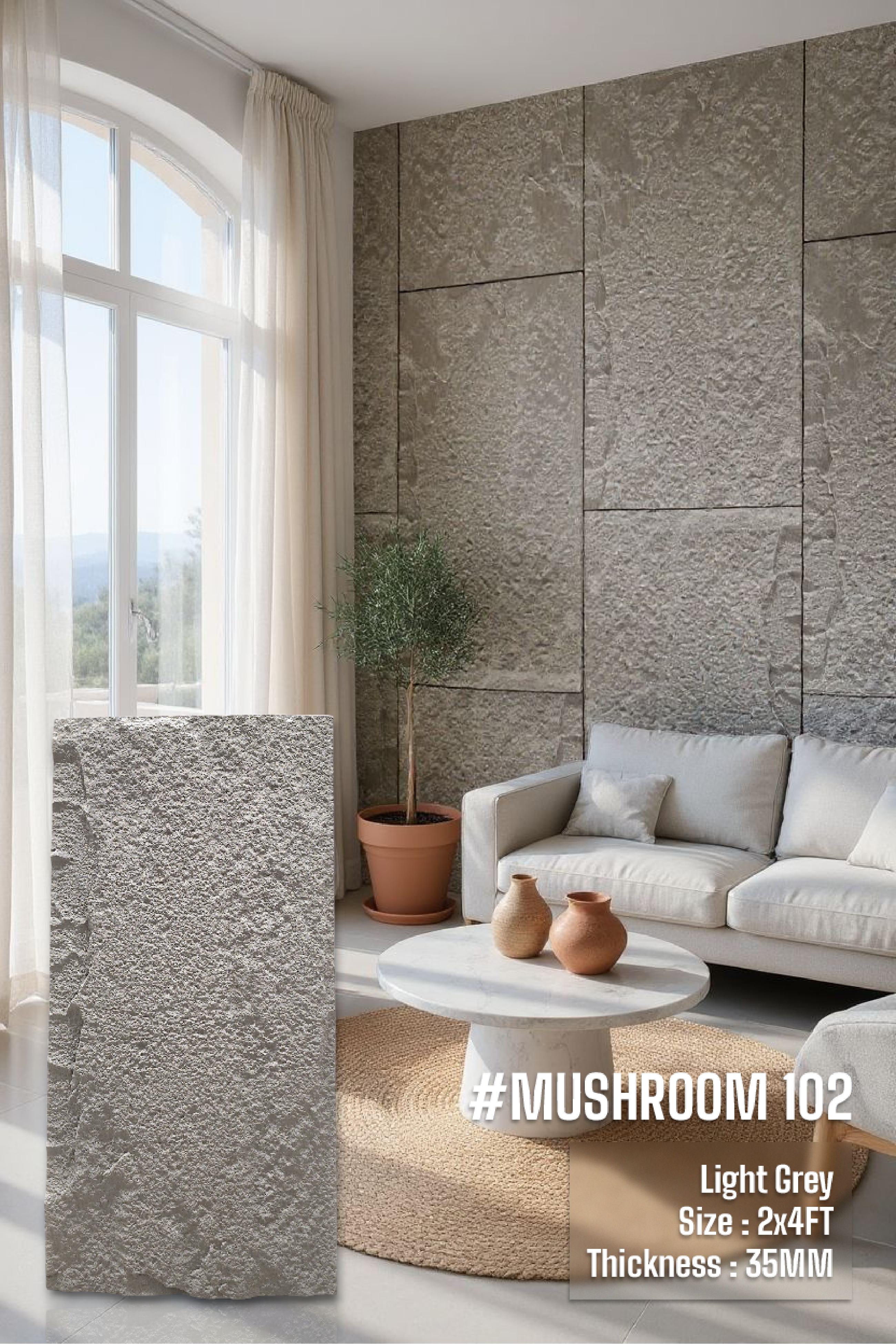 #Mushroom102 - 35mm PU Stone Panels  (Size 2*4ft) - 5 Colors option - SWASTIK CREATIONS The Trend Point