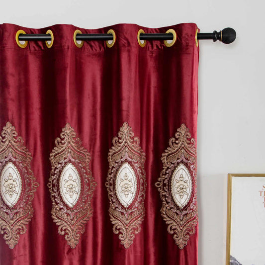 RF-2122 ITALIAN VELVETHEAVY Curtain WITH EMBROIDERY - SWASTIK CREATIONS The Trend Point