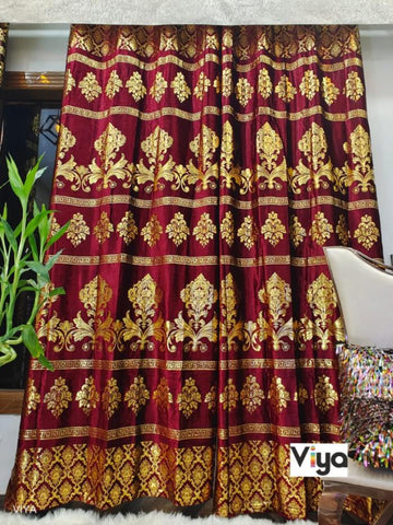RF-203 GOLD FOIL Bestseller Curtain {2 Colors} - SWASTIK CREATIONS The Trend Point