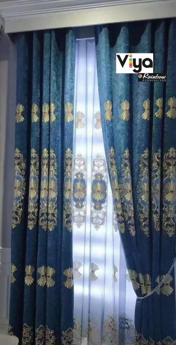 RF-2222 Fabric Tissue/Velvet Curtain (3 variants and available in single piece packing) SWASTIK CREATIONS The Trend Point