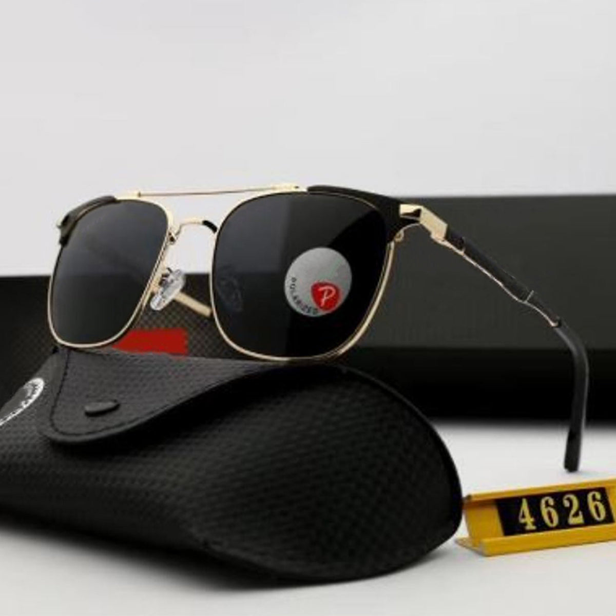 LK4626 inter Square Sunglasses (SUN-RN-4626-BLK1GLD-P)