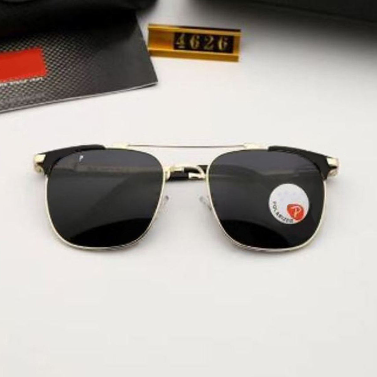 LK4626 inter Square Sunglasses (SUN-RN-4626-BLK1GLD-P)