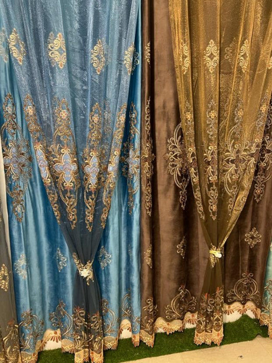 RF-2305 Velvet Curtains (5 different colors and available in single piece packing)