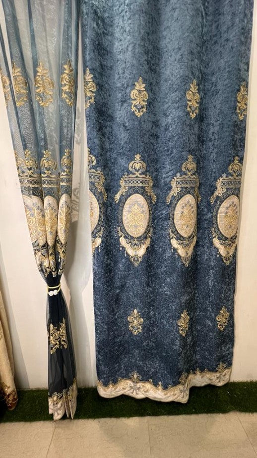 RF-2310 Velvet Curtains (4 different colors and available in single piece packing) SWASTIK CREATIONS The Trend Point