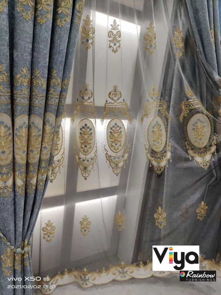 RF-2310 Velvet Curtains (4 different colors and available in single piece packing) SWASTIK CREATIONS The Trend Point