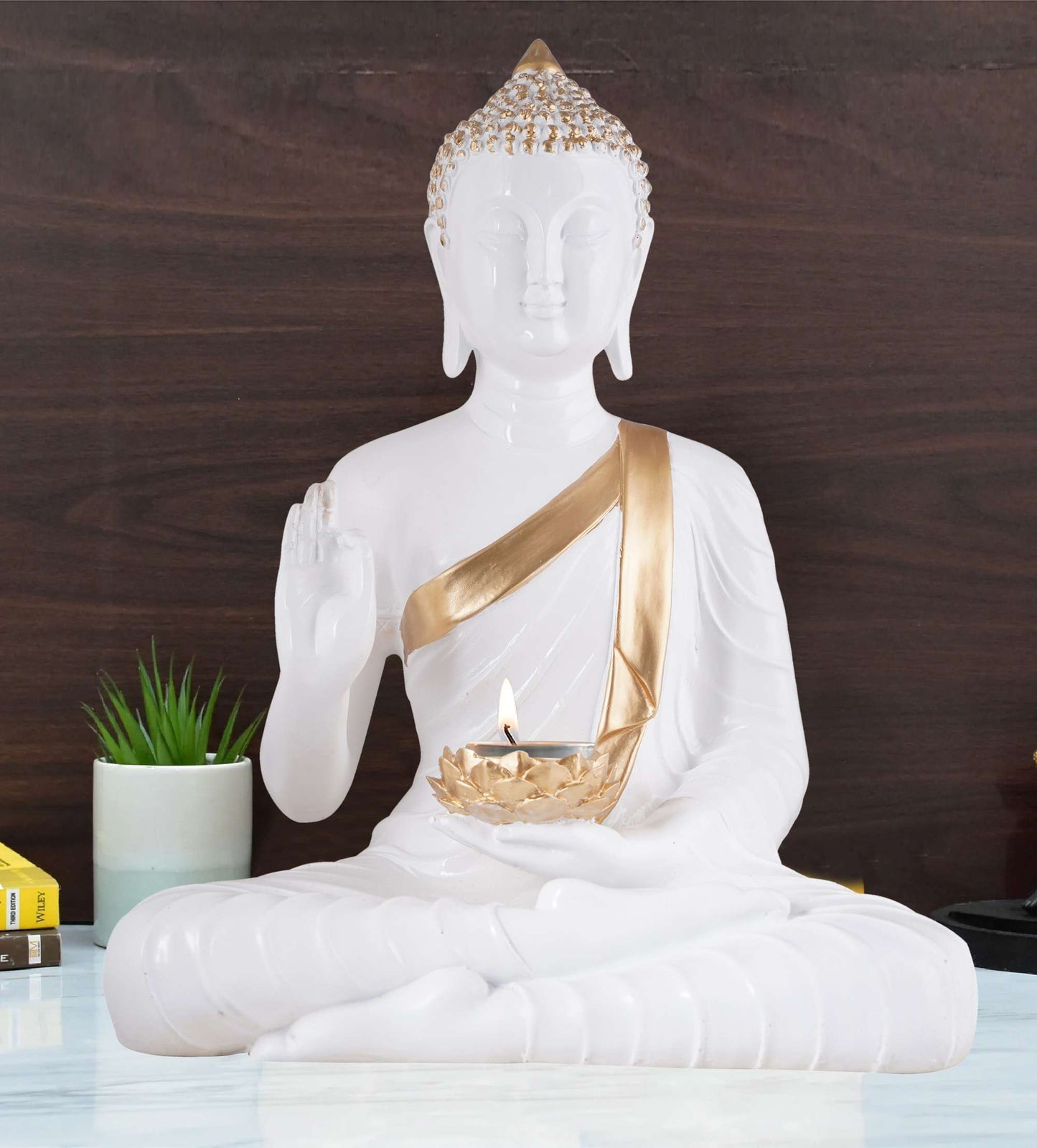 Swastik Trend Point Gautam Buddha Statue Showpiece Idol Figurine for Feng Sui, Vastu, Home Decor, Office, Diwali, Gifting, Living Room, Bedroom, Study Table -3 SWASTIK CREATIONS The Trend Point