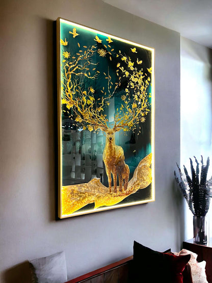 Night Sky Deer LED Crystal Painting - SWASTIK CREATIONS The Trend Point