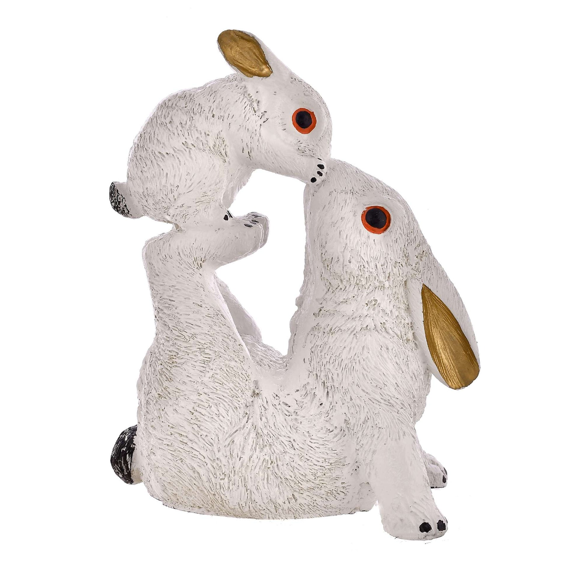 Swastik Trend Point Rabbit with Small Child Statue for Home Decor Living Room Showpiece Figurine 17cm*14cm*28cm