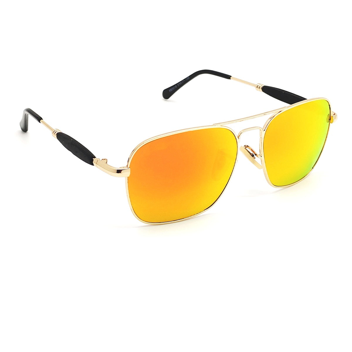 Orange Alicent Square Sunglasses (SUN-RN-1208-ORG3GLD-M) SWASTIK CREATIONS The Trend Point