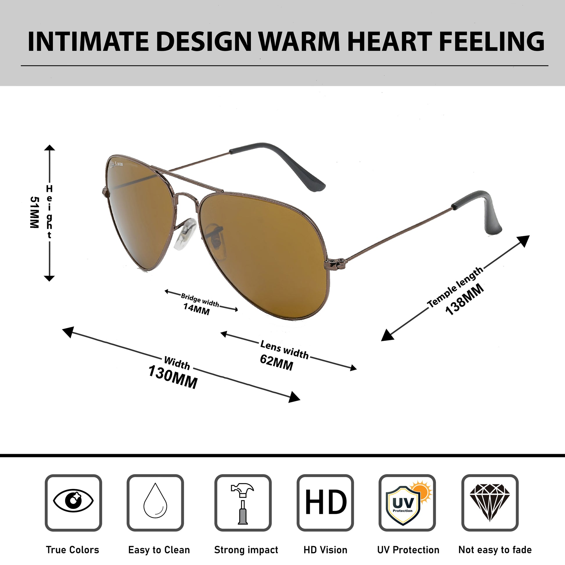 Brown Armstoner Aviator Premium Sunglasses (SUN-LK-3026-BRN1BRN-M)