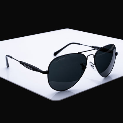 Black Airomade Aviator Sunglasses (SUN-LK-3517-BLK1BLK-M)