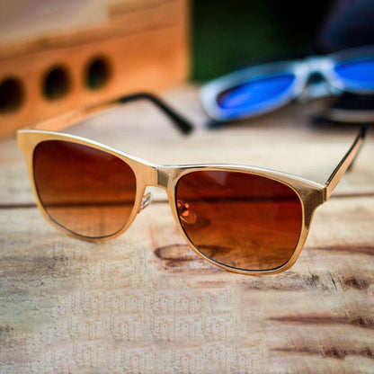 Brown MECH BEASTS Square Sunglasses (SUN-LC-0144-BRN2GLD) - SWASTIK CREATIONS The Trend Point