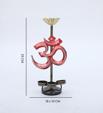 Om Multicolour Iron Tea Light Holder - SWASTIK CREATIONS The Trend Point