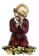 Swastik Trend Point Thinking Baby Monk Buddha Showpiece with Fragrance Petals 4cm*3.5cm*8cm