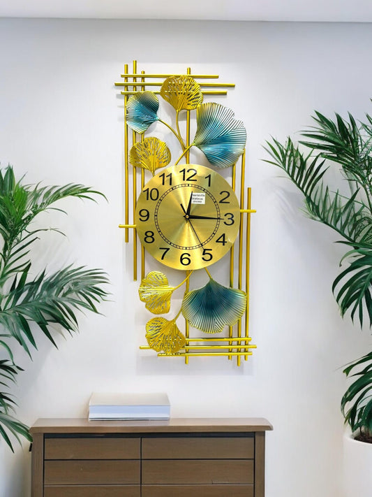 Vertical Decorative Metal Wall Clock Art