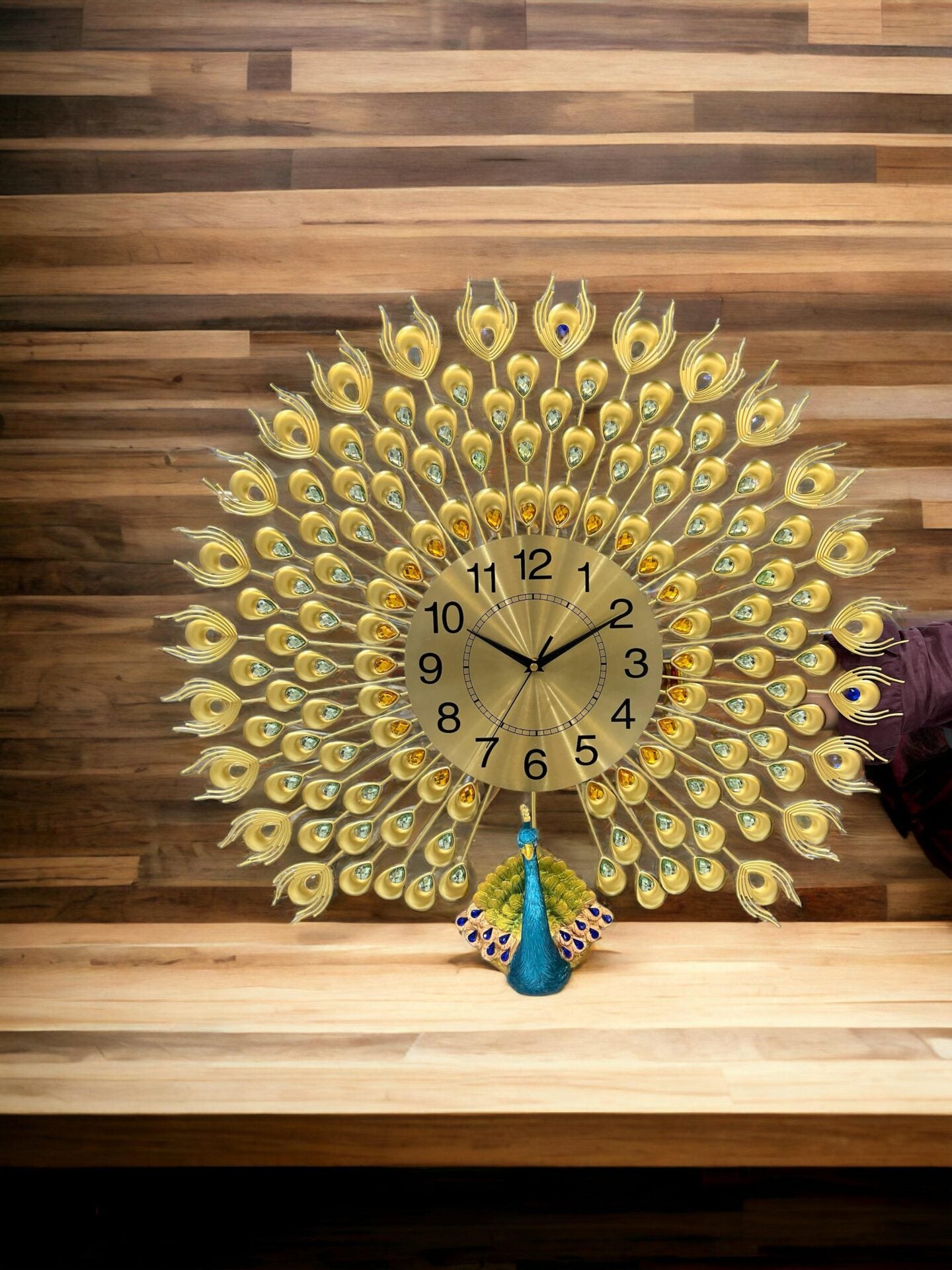 Dancing Peacock Metal Wall Clock SWASTIK CREATIONS The Trend Point