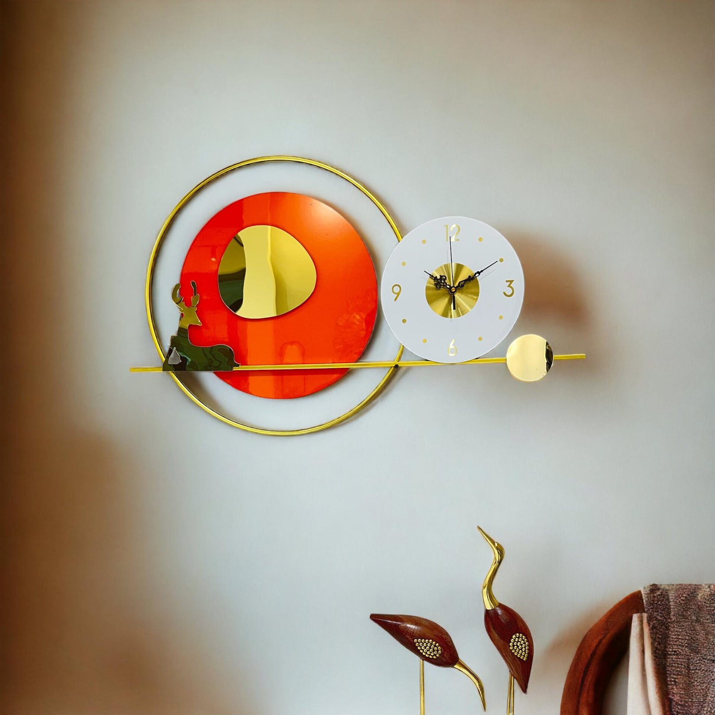 Round Metal Wall Clock SWASTIK CREATIONS The Trend Point