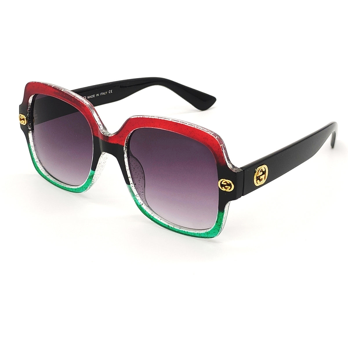 Black TDF Square Sunglasses (SUN-GC-0333-BLK2BLK)