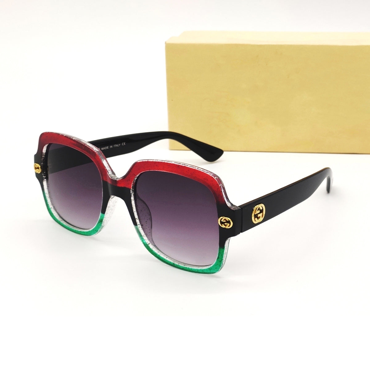 Black TDF Square Sunglasses (SUN-GC-0333-BLK2BLK)