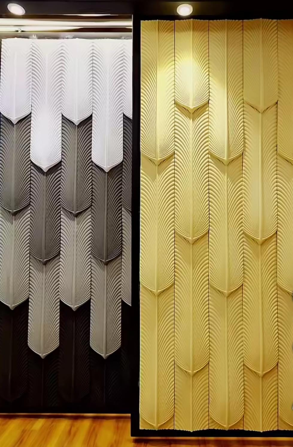 PU 3D Feather Panel (Size 8*36inch) (1 panel Covers Approx. 1.9 Sq Ft) - 5 colors Option - SWASTIK CREATIONS The Trend Point