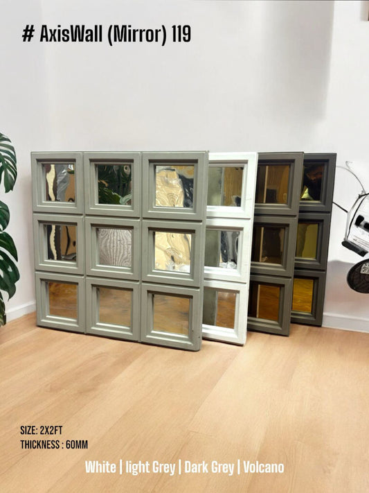 #AxisWall Mirror 119 – 60mm PU Stone Finish Panels - 5 color options