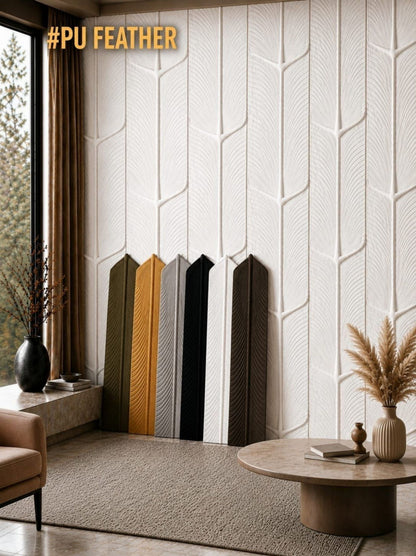 PU 3D Feather Panel (Size 8*36inch) (1 panel Covers Approx. 1.9 Sq Ft) - 5 colors Option