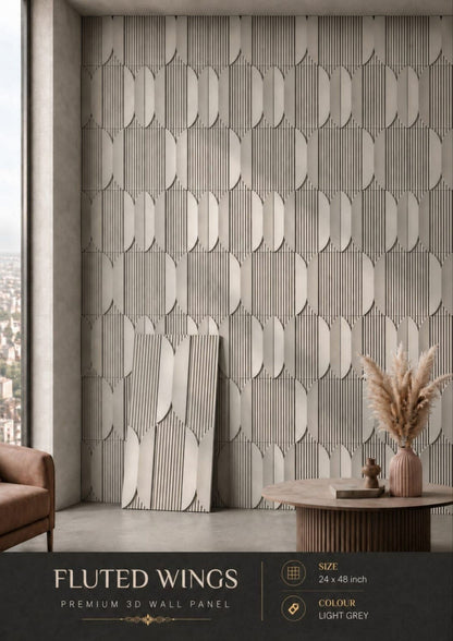 #Fluted Wings PU Panel New Design- 30mm thickness - Size 2x4ft - 3 color options