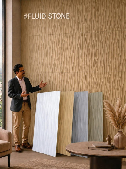 #Fluid Stone PU Panel New Design- 30mm thickness - Size 2x4ft - 4 color options
