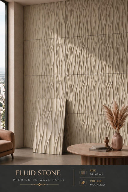 #Fluid Stone PU Panel New Design- 30mm thickness - Size 2x4ft - 4 color options