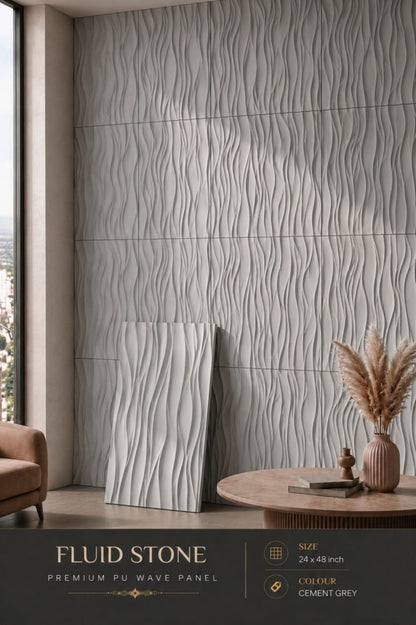 #Fluid Stone PU Panel New Design- 30mm thickness - Size 2x4ft - 4 color options